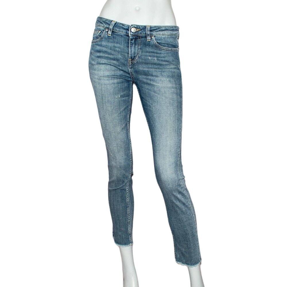 IRO JEANS Size 30 Skinny Denim Jeans Blue Raw Hem